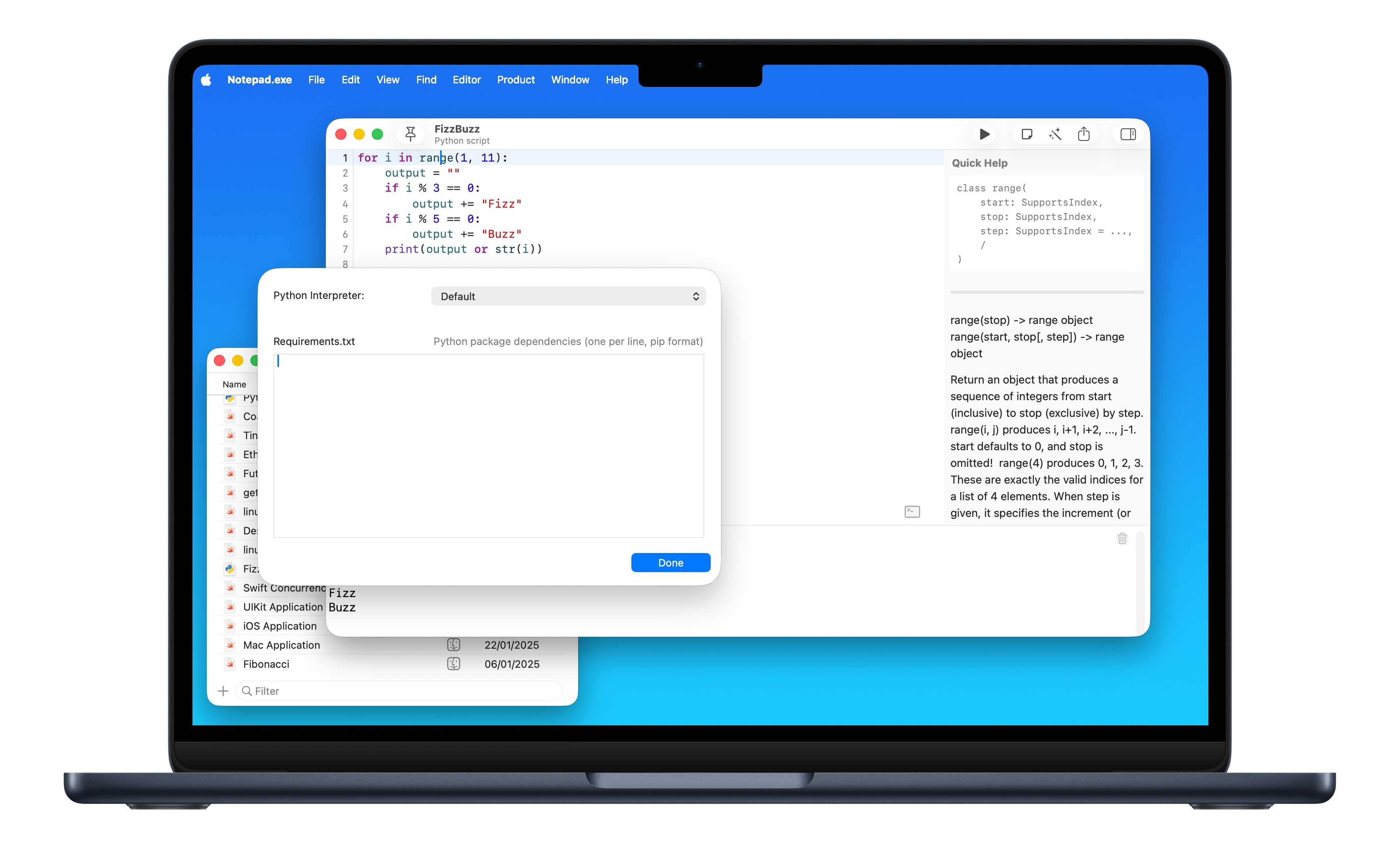 Python support in Notepad.exe