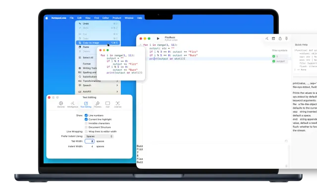 Python code running in Notepad.exe